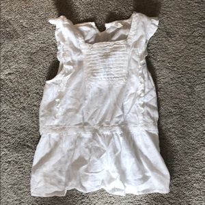 White ruffled tank